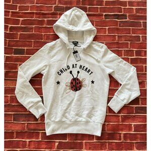 $128 Diesel Women’s Nao S Cucinel White Hooded Pullover Sweatshirt Size XXS